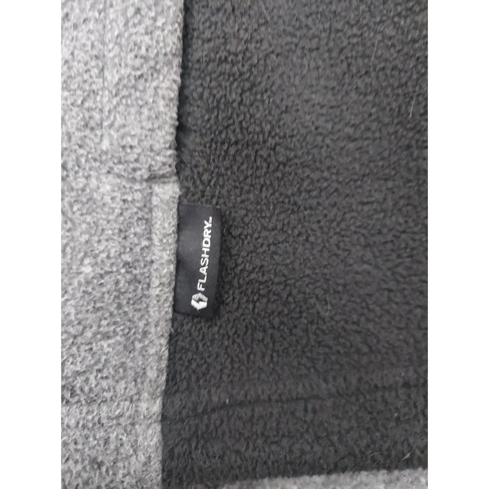 THE NORTH FACE Jacket Mens Large Black Gray Full Zip Mock Neck Fleece logo
